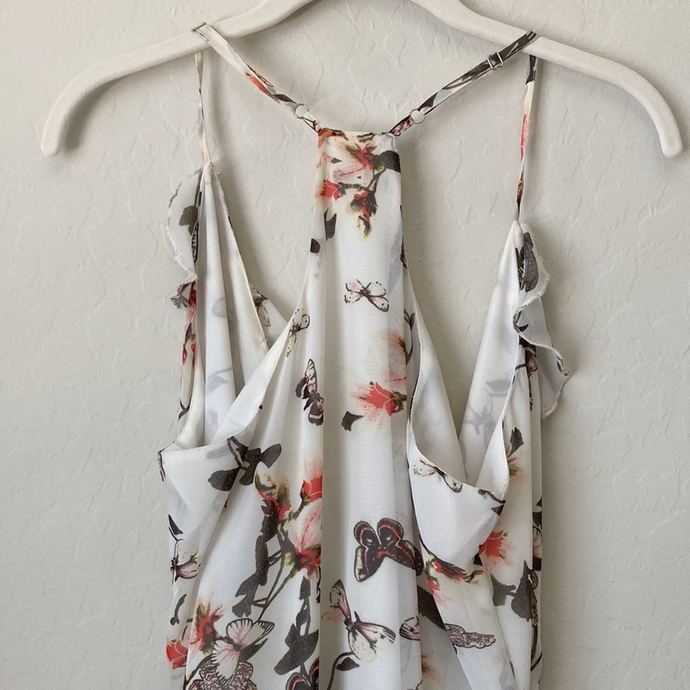 Butterfly Print Ruffled High-Low Maxi Dress - Picture 6 of 7